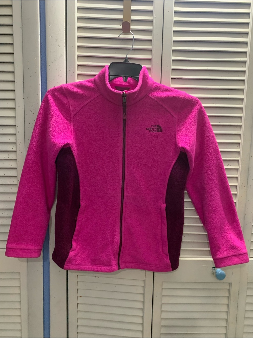 The North Face Pink Fleece Girls Two Tone Full Zip Jacket 14/16